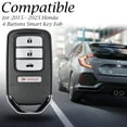 thumbnail image 2 of Vitodeco Genuine Leather Smart Key Keyless Remote Entry Fob Case Cover with Key Chain for Honda Civic, Fit, Accord, Pilot, CR-V (4 Buttons, Black), 2 of 5