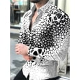 thumbnail image 1 of Camisas sociales de lujo de moda de otoño y primavera para hombre, camisas con solapa y botones, camisas casuales con estampado de puntos dorados, blusa de manga larga para hombre, 1 of 6
