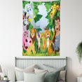 thumbnail image 4 of Nursery Tapestry, Group of Safari Jungle Animals with Funny Expressions Cute African Savannah Mascots, Wall Hanging for Bedroom Living Room Dorm Decor, 40W X 60L Inches, Multicolor, by Ambesonne, 4 of 5