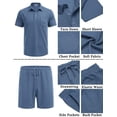 thumbnail image 6 of COOFANDY Men's Waffle Knit Polo Shirt and Shorts Set 2 Pieces Outfits Summer Suit Casual Tracksuit with Pockets, 6 of 10