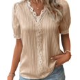 thumbnail image 1 of OUSITAID Femmes Verticales à Rayures Manches Blouse Décontractée Tenue de Vacances de Style Élégant, 1 of 7
