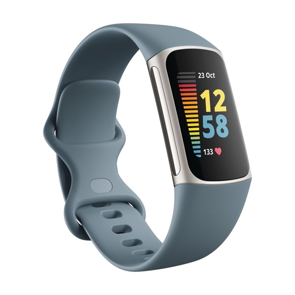 Remis à Neuf Fitbit Charge 5 Traqueur de Mise en Forme et d'Activité (Wi‐Fi) Platine (Grade A+)