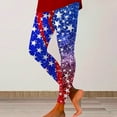 thumbnail image 2 of Bibifish Womens Leggings Glitter Star Flag Print Leggings Shiny Soft Slim Fit Casual Outings Daily Wear Patriotic Events Leggings, 2 of 4