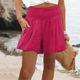 thumbnail image 4 of Vedolay Women's Summer High Elastic Waist Solid Color Fashion Shorts,Hot Pink M, 4 of 5