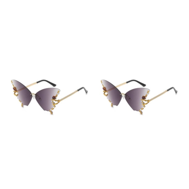 Qarigey Gafas de sol a la moda, gafas a prueba de sol, playa, mano de obra fina exquisita, regalo dulce, Protector de ojos de larga duración, Gris 2piezas