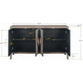 thumbnail image 2 of 59.8" Brown Antique-Style Sideboard Four Doors Buffet Cabinet with Sculpted Floral Handles for Storage in Living Room Kitchen Hall, 2 of 10