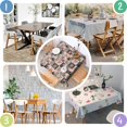 thumbnail image 4 of Pioneer Flower Floral Print Pattern Square Tablecloth, Waterproof Wipeable Spillproof Washable Table Cover for Home Kitchen Party Decor, 60"x60", 4 of 6