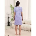 thumbnail image 4 of Ekouaer Nightgowns for Women with Pockets Button Front Short Sleeve House Dresses Floral Print Mumu Dress MooMoo Dresses, 4 of 8