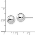 thumbnail image 2 of 14k White Gold Polished 9mm Ball Post Earrings - 1.8 Grams - Measures 9x9mm Wide, 2 of 2