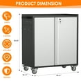 thumbnail image 7 of AOBABO Metal Garage Cabinet on Wheels with 2 Doors &Shelves,Rolling Tool Storage Cabinet with Handle Pegboards and Hooks,Assembly required, Black Grey, 7 of 7