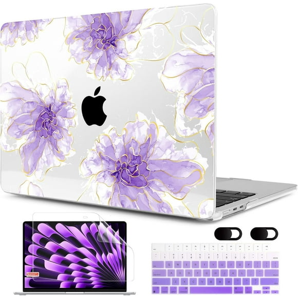 for MacBook Air M3 M2 Case 2024 2022,Fit Model A3113 A2681,Clear Case for MacBook Air 13.6 inch, Laptop Hard