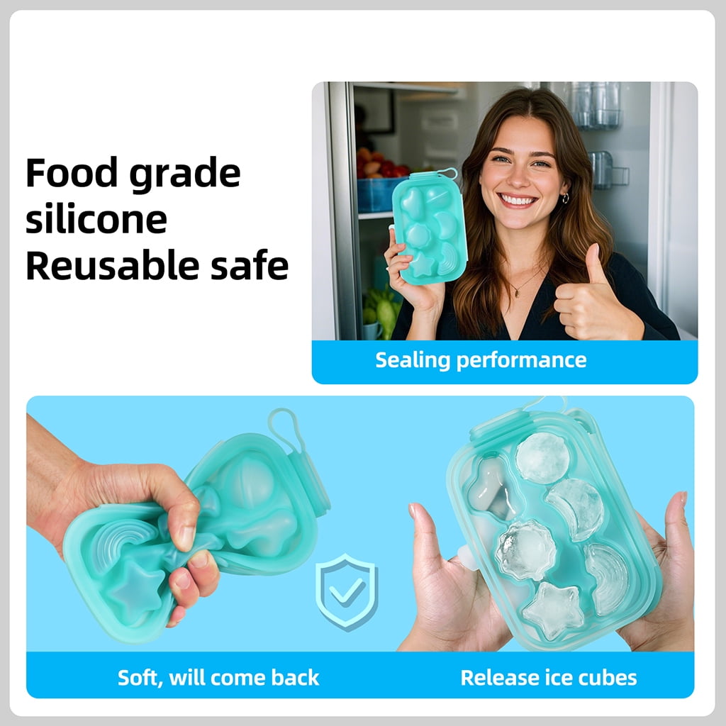 Meeyar Cloud Ice Cube Tray Maker, Spout Style Water Filling Silicone Ice Cube Mold for Freezer 1PC