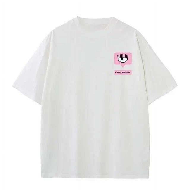 FerragniES Eyes C-Chiara camiseta diaria Vintage algodón Casual Tops divertidos manga corta moda Harajuku ocio camisetas Unisex