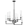 thumbnail image 2 of Folsom 8-Light Adjustable Chandelier in Matte Black with Polished Chrome Accents, 2 of 5