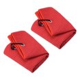 thumbnail image 1 of Unique Bargains 20'x16' Golf Towels Tri Fold Grid Texture Towels Soft Fiber with D Clip Red 2 Pack, 1 of 5