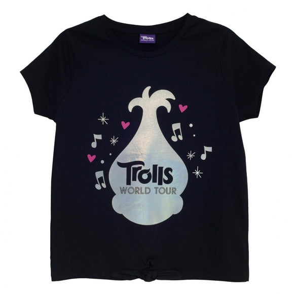 Trolls World Tour Girls Poppy Silhouette Front Tie T-Shirt