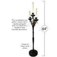 thumbnail image 5 of Skeleteen Animated Halloween Candelabra Decoration - Creepy Gothic Haunted Mansion Black Skull Floating Candle Holder Party Decorations Prop, 5 of 7