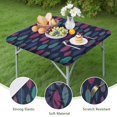thumbnail image 4 of Bohemian Floral Print Square Table Cover 34x34 Inch with Elastic Edge for Snug Fit on Indoor Outdoor Patio Dining Tables, 4 of 6