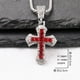 thumbnail image 5 of Nvzi Colgante de collar hecho a mano, collar de cruz de diamantes lleno, colgante de circonita, tendencia hip-hop, collar largo personalizado y versátil (rojo), 5 of 5