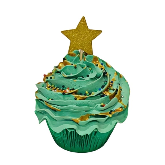 DEZICAKES Fake Cupcake Top of the Tree Christmas Cupcake Prop Decoration Dezicakes