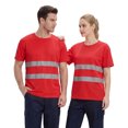 thumbnail image 3 of Mens high vis shirts Quick Dry Hi Vis Reflective Safety Short Sleeve Shirts Construction Work Shirts with Reflective Strips Red 4XL, 3 of 3