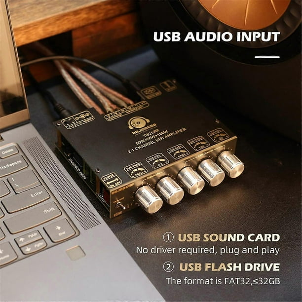 DAJUNGUO ZK-TB21 PRO 2.1 Channel 5.2 Stereo Bluetooth Amplifier Board 50W+50W+100W Uses TPA3116D2 Ch