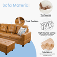 thumbnail image 2 of Caberryne Leather Sectional Sofa for Living Room Furniture Set ,Sectional Couch Set L Shape Sofa with Storage Ottoman for Living Room/Apartment（Ginger,Facing Left Chaise）, 2 of 6