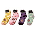 thumbnail image 6 of Dependable Industries Essentials 4-Pack Multicolor Mixed Patterns Polyester Slipper Socks, Women's Size 9-11, 6 of 8