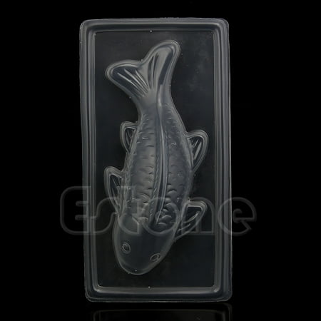 

QUSENLON 3D Koi Fish Plastic Cake Chocolate Mould Jelly Handmade Sugarcraft Mold DIY