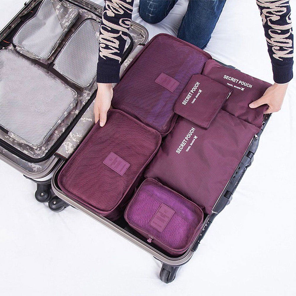 6Pcs Travel Storage Bags Clothes Organizer Waterproof Luggage Suitcase  Pouch - Bed Bath & Beyond - 35188902
