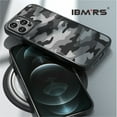 thumbnail image 2 of IBMRS For iphone 11/12/13/14/15/pro/plus/pro max case, Translucent Shockproof Phone Cover Slim Matte Back (Camo Black), 2 of 6