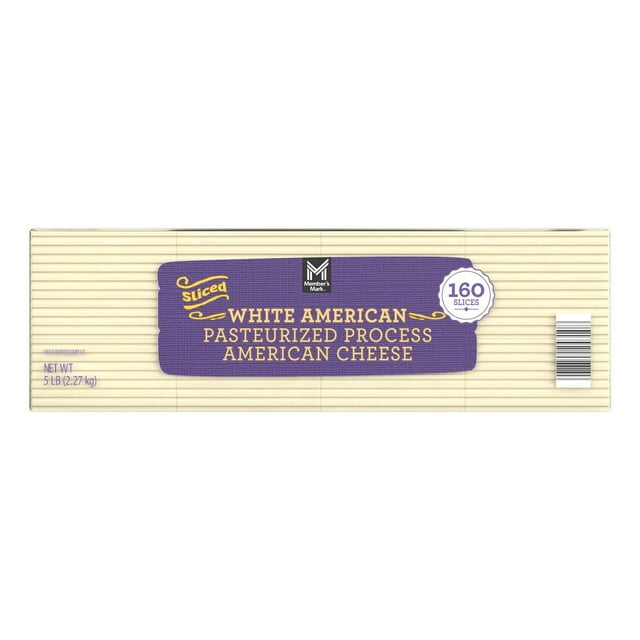 Member's Mark White American Cheese Slices 160 slices, 5 lbs.