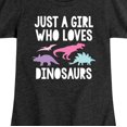 thumbnail image 3 of Instant Message - Just A Girl Who Loves Dinosaurs - Girls Toddler And Youth Short Sleeve Graphic T-Shirt, 3 of 6