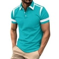 thumbnail image 1 of Blusa y camisa de manga corta con cuello vuelto Camisa informal de verano de manga corta para hombre con botón de solapa Camiseta de negocios Top de verano para hombre Top/camisa de manga corta con so, 1 of 3