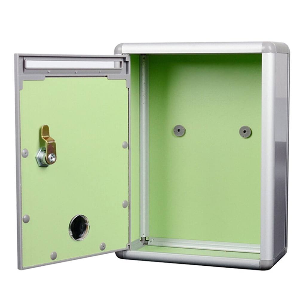 Wall Mount Lockable Mailbox Outdoor Galvanized Metal for Key Large Capacity Commercial Rural Home Decorative & Business Parcel Box Packages Slot Secure Lock