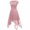Pink, variant on IROINNID Asymmetrical Dress For Women Regular 1/4 Sleeve Grenadine Hollow Out Evening Dress Party Dress Round Neckline Cap Solid Color Dress