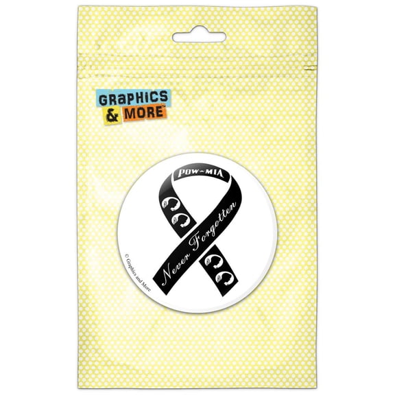POW MIA Ribbon Never Forgotten Refrigerator Button Magnet