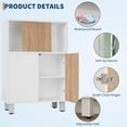 thumbnail image 5 of Wooden Compact Storage Cabinet, with Sliding Doors & Adjustable Shelves, Bathroom  Display Cabinets with 2 Doors,   for Small Spaces, Kitchen, Bedroom, Living Room, Office, 5 of 8