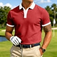 thumbnail image 3 of Polo Shirts for Men Solid Collared Short Sleeve Golf Shirts Classic 3 Buttons Shirts Red XL, 3 of 8