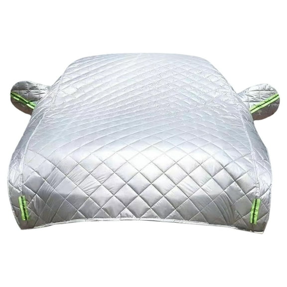 Hail Protection Car Cover, Padded Car Cover For Hail, Outdoor Car Cover, Waterproof Car Cover, Water Resistant Blanket, 180X70 In, Silver, Half Hood Fit, 1 Pc