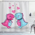 thumbnail image 1 of Ambesonne Dinosaur Shower Curtain, Lover Couple Hearts, 69"Wx84"L, Pale Grey Pale Blue, 1 of 3