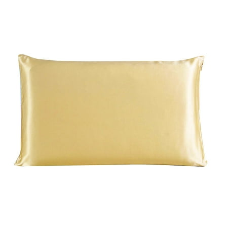 Piccocasa 100% Mulberry Silk Fabric Pillow Case Cover Pillowcase Champagne Standard