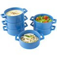 thumbnail image 3 of Bruntmor Blue Ceramic Ramekin Set 6 Plates 10 Oz Porcelain Skillet, 3 of 10