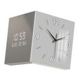 thumbnail image 4 of deevoka Corner Clock Angle Corner Clock Gifts Wall Clock for Farmhouse Bedroom Patio Gray, 4 of 9
