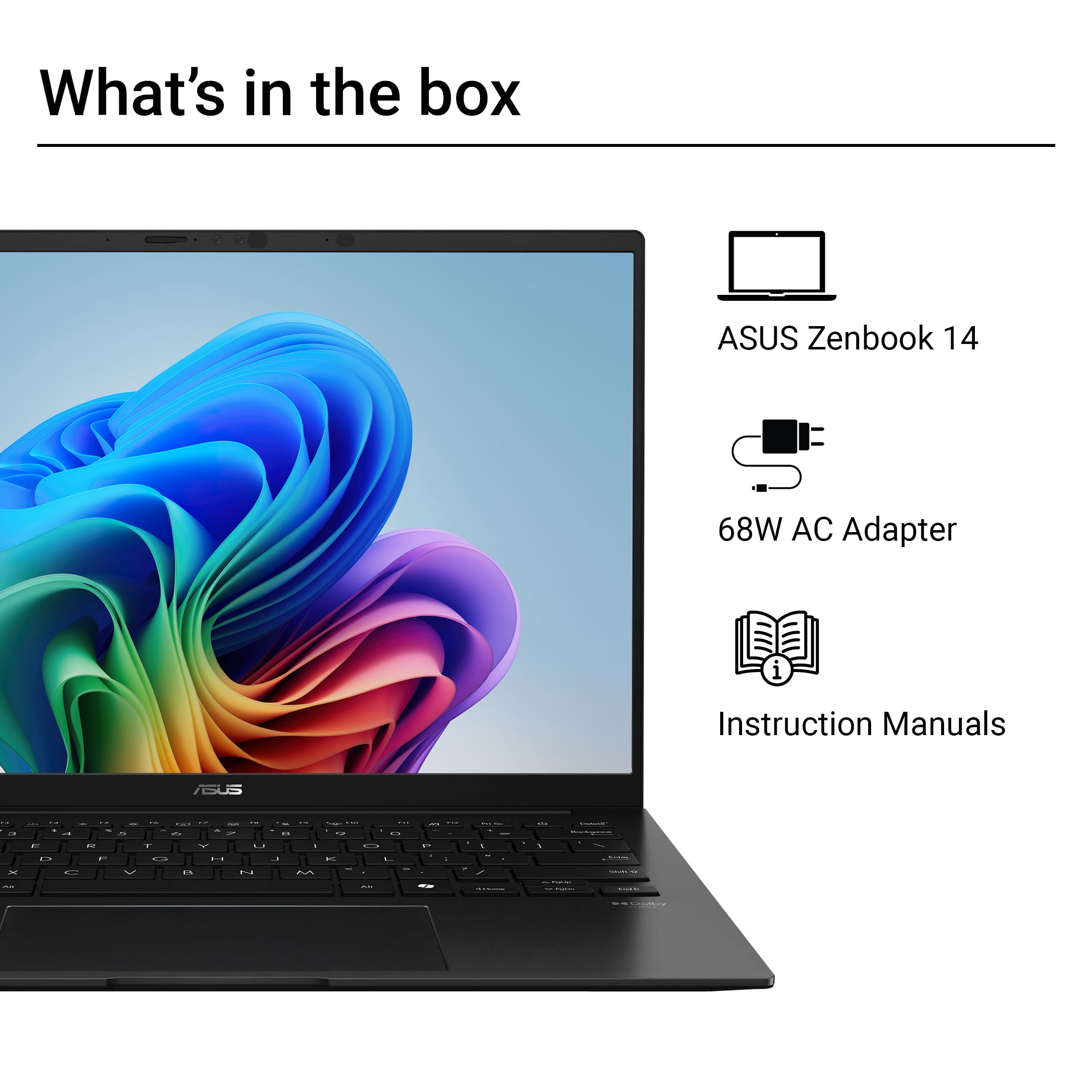 ASUS Zenbook 14 14” WUXGA OLED Touch Screen Laptop, Copilot+ PC, AMD Ryzen AI 7 445, AMD Radeon Graphics, 32GB RAM, 1TB SSD, Jade Black
