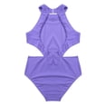thumbnail image 5 of iEFiEL Girls Cutout Back Ballet Gymnastics Leotard Halter Jazz Modern Dance Costume Leotard Light_Purple 6, 5 of 7