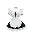 thumbnail image 2 of Taylonsss Women's Cosplay Dress Solid Color Cute Japanese Maid Style Square Neck Short Sleeve Knee-Length Anime Costume, 2 of 5