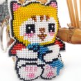 thumbnail image 2 of Cuadros Decorativos Kits de punto de cruz con estampado de gato y llavero bordado con cuentas completas (Y083) (55x7 cm) Likrtyny embutido en tela, 2 of 3