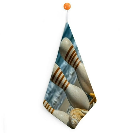 

SHERONV Shells Starfish Hand Drying Towels with Loop Ultra-Fine Fiber Kitchen and More Set of 2 2pcs