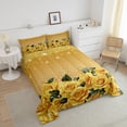 thumbnail image 3 of Yellow Rose Comforter Set Diamond Crystal Fluid Art Bedding Sets Full,Abstract Ombre Down Comforter Romantic Garden Flowers Duvet Insert,Boho Floral Bohemian Decor, 3 of 7
